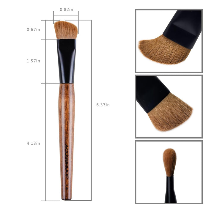 Small Foundation Brush,  Professional Angled Face Brush for Powder, Foundation, Cream.